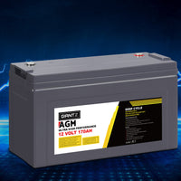 Thumbnail for Giantz 170Ah Deep Cycle Battery 12V AGM Marine Sealed Power Portable Box Solar Caravan Camping