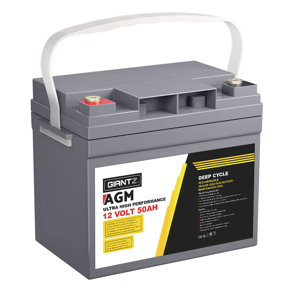 Giantz 12V 50Ah AGM Deep Cycle Battery Marine Sealed Power Solar 4WD Camping