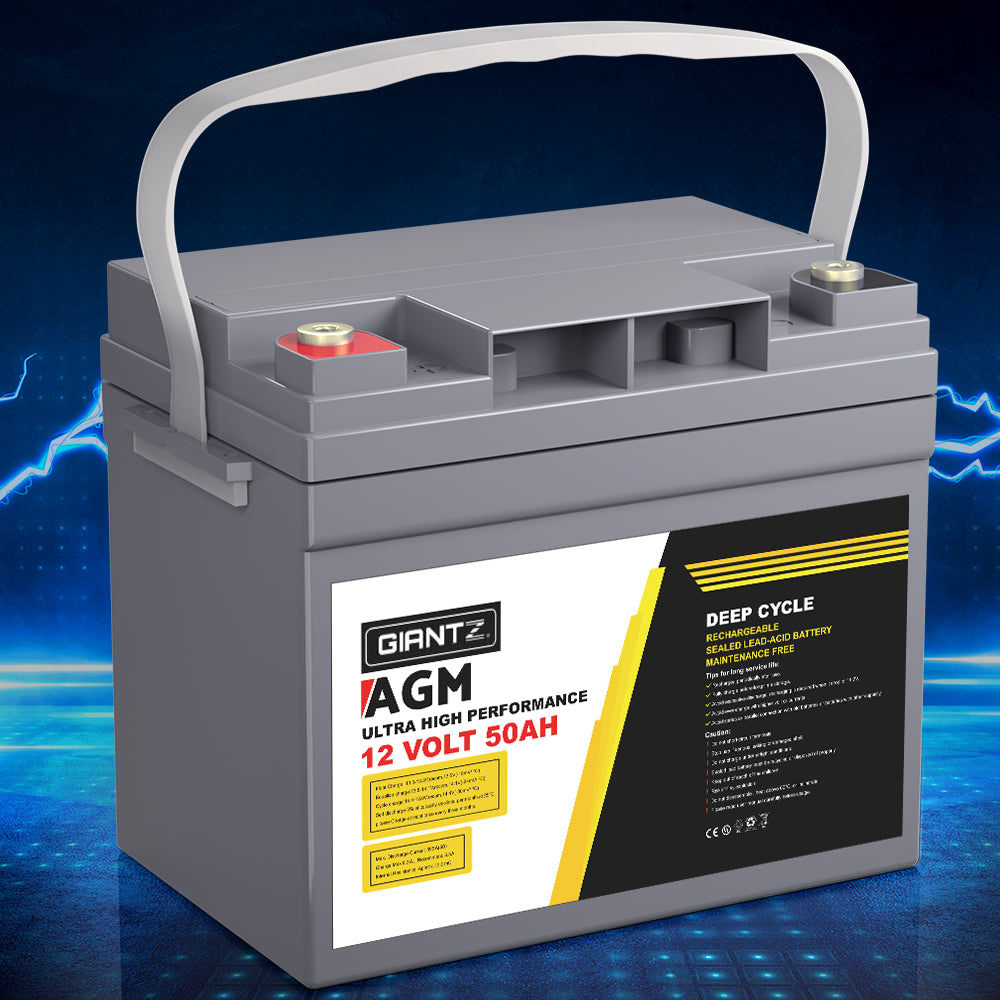 Giantz 12V 50Ah AGM Deep Cycle Battery Marine Sealed Power Solar 4WD Camping