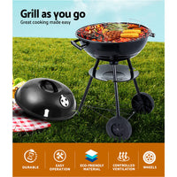 Thumbnail for Grillz Charcoal BBQ Smoker Drill Outdoor Camping Patio Barbeque Steel Oven