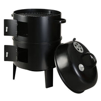 Thumbnail for Grillz 3-in-1 Charcoal BBQ Smoker - Black