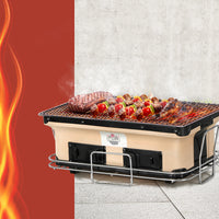 Thumbnail for Grillz Ceramic BBQ Grill Smoker Hibachi Japanese Tabletop Charcoal Barbecue