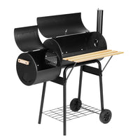 Thumbnail for Grillz 2-in-1 Offset BBQ Smoker - Black