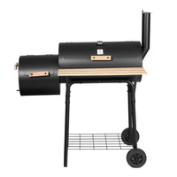 Thumbnail for Grillz 2-in-1 Offset BBQ Smoker - Black