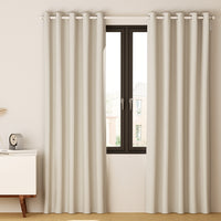 Thumbnail for Artiss 2X Blockout Curtains Blackout Window Curtain Eyelet 140x230cm Beige