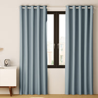 Thumbnail for Artiss 2X Blockout Curtains Blackout Window Curtain Eyelet 140x230cm Grey