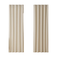 Thumbnail for Artiss 2X Blockout Curtains Blackout Window Curtain Eyelet 180x213cm Beige