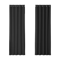 Thumbnail for Artiss 2X Blockout Curtains Blackout Window Curtain Eyelet 180x213cm Black