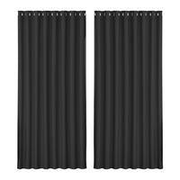 Thumbnail for Artiss 2X Blockout Curtains Blackout Window Curtain Eyelet 300x230cm Black