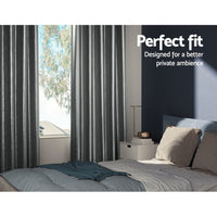 Thumbnail for Artiss 2X Blockout Curtains Blackout Window Curtain Eyelet 240x230cm Grey Shine