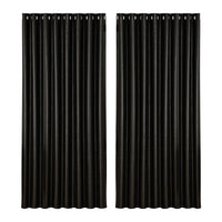 Thumbnail for Artiss 2X Blockout Curtains Blackout Window Curtain Eyelet 300x230cm Black