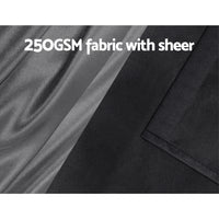 Thumbnail for Artiss 2X 132x213cm Blockout Sheer Curtains Black