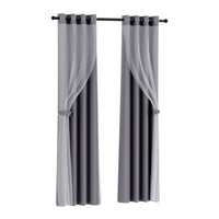 Thumbnail for Artiss 2X 132x213cm Blockout Sheer Curtains Charcoal