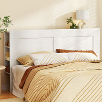 Thumbnail for Artiss Bed Frame King Size Bed Head with Shelves Headboard Bedhead Base White