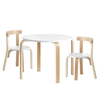 Thumbnail for Keezi Nordic Kids Table Chair Set 3PC Desk Activity Study Play Children Modern