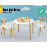 Thumbnail for Keezi Nordic Kids Table Chair Set 3PC Desk Activity Study Play Children Modern