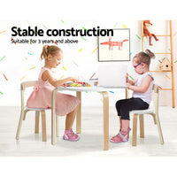 Thumbnail for Keezi Nordic Kids Table Chair Set 3PC Desk Activity Study Play Children Modern