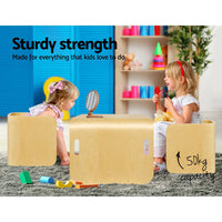 Thumbnail for Keezi 3 PC Nordic Kids Table Chair Set Beige Desk Activity Compact Children