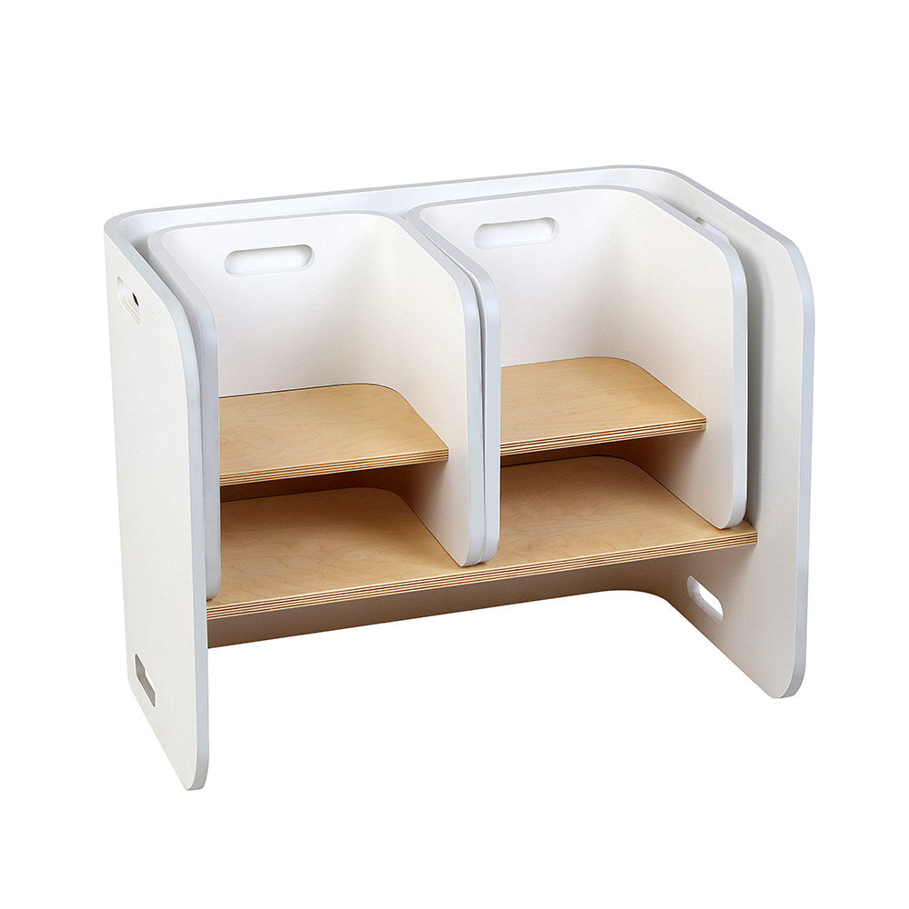 Children’s Desk with Table and Chair-(White)-Keezi Kids