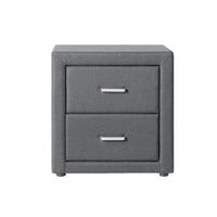 Thumbnail for Artiss Bedside Table 2 Drawers Fabric - CADEN Grey