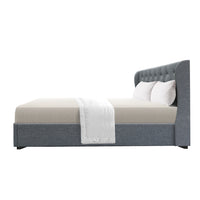 Thumbnail for Artiss Issa Bed Frame Fabric Gas Lift Storage - Grey Queen