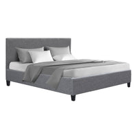 Thumbnail for Artiss Neo Bed Frame Fabric - Grey Double