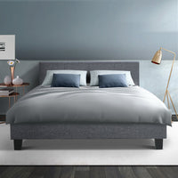 Thumbnail for Artiss Neo Bed Frame Fabric - Grey Double