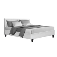 Thumbnail for Artiss Neo Bed Frame PU Leather - White Double