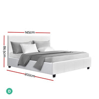 Thumbnail for Artiss Neo Bed Frame PU Leather - White Double