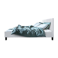 Thumbnail for Artiss Neo Bed Frame PU Leather - White Double