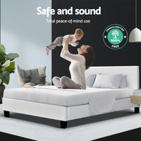 Thumbnail for Artiss Neo Bed Frame PU Leather - White Double