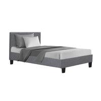 Thumbnail for Artiss Neo Bed Frame Fabric - Grey King Single