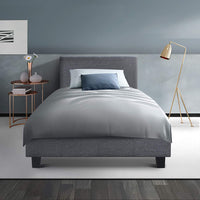 Thumbnail for Artiss Neo Bed Frame Fabric - Grey King Single