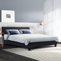 Thumbnail for Artiss Neo Bed Frame Fabric - Charcoal Queen