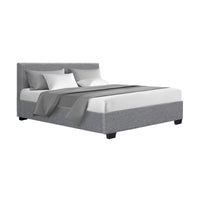 Thumbnail for Artiss Nino Bed Frame Fabric - Grey Double