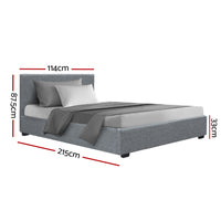 Thumbnail for Artiss Nino Bed Frame Fabric - Grey King Single