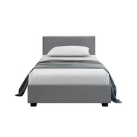 Thumbnail for Artiss Nino Bed Frame Fabric - Grey King Single