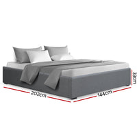 Thumbnail for Artiss Double Full Size Gas Lift Bed Frame Base With Storage Platform Fabric