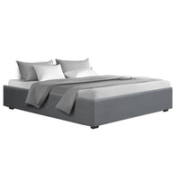 Thumbnail for Artiss Bed Frame King Size Gas Lift Base With Storage Platform Grey Fabric Toki Collection