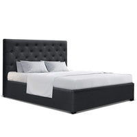 Thumbnail for Artiss Bed Frame Double Size Gas Lift Base With Storage Charcoal Fabric Vila Collection