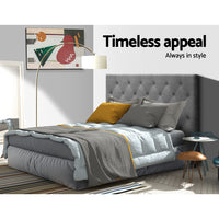 Thumbnail for Artiss Bed Head Headboard King Single Bedhead Fabric CAPPI Grey