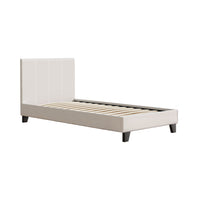 Thumbnail for Artiss Bed Frame Single Size Boucle Fabric Mattress Base Platform Wooden