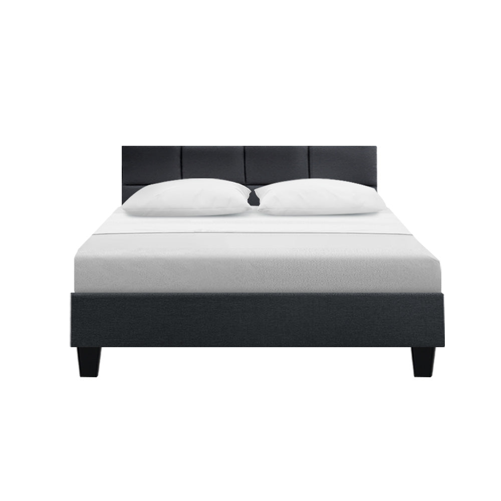 Artiss Tino Bed Frame Double Size Charcoal Fabric