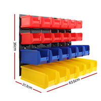 Thumbnail for 24 Bin Wall Mounted Rack Storage Tools Steel Board Organiser Work Bench Garage