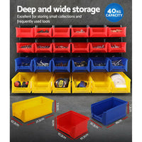 Thumbnail for 24 Bin Wall Mounted Rack Storage Tools Steel Board Organiser Work Bench Garage