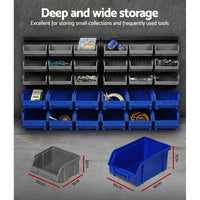 Thumbnail for Giantz 30 Bin Wall Mounted Rack Storage Organiser