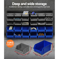 Thumbnail for Giantz 60 Bin Wall Mounted Rack Storage Tools Garage Organiser Shed Work Bench