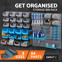 Thumbnail for Giantz 44 Bin Wall Mounted Rack Storage Organiser