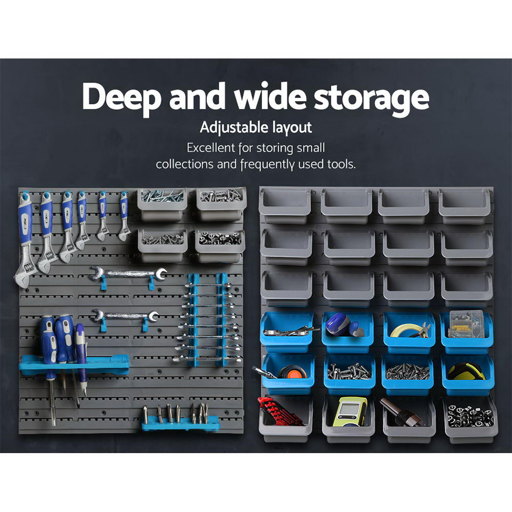 Giantz 44 Bin Wall Mounted Rack Storage Organiser