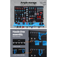 Thumbnail for Giantz 108 Storage Bin Rack Wall Mounted Tools Organiser Peg Wall Bench Garage